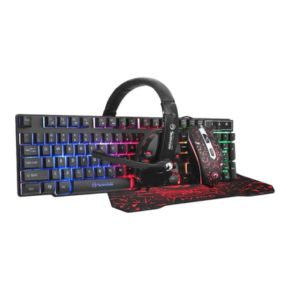 Pack Gaming 4 en 1-Teclado, Ratón LED, Auricular, Mouse Pad